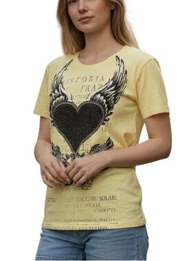 VELVET STONE: Rhinestone Embellished T-shirt - Size Small